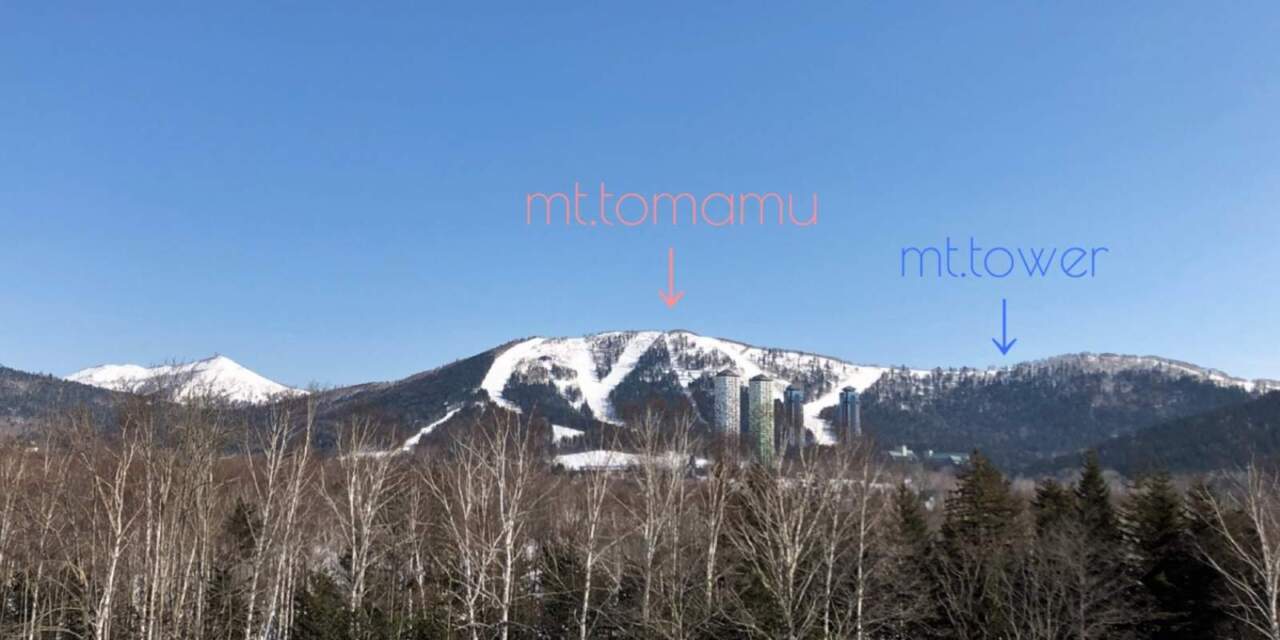 高速から見えるトマムの山の全体像